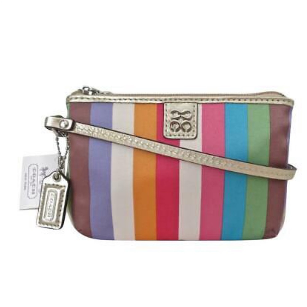 Coach Multicolor Colorful Legacy Stripe Wristlet